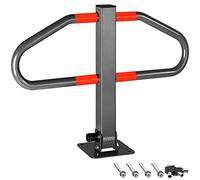 MONZANA® Barrière de parking rabattable en acier forme arc plaque de sol barrière stationnement serrure 2 clés arceau de parking