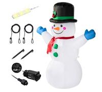 MONZANA® Bonhomme de neige gonflable 120 cm XL décoration lumineuse Noël matériel fixation extérieur personnage autogonflant