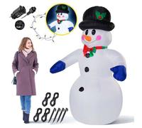 MONZANA® Bonhomme de neige gonflable 240 cm XXL décoration lumineuse Noël matériel fixation extérieur personnage autogonflant