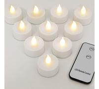 Monzana® 10x Bougie LED chauffe plat sans flamme alimentation par piles télécommande inclue décoration Noël blanc chaud