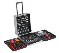 MONZANA® Caisse à outils sur roulettes 1050 pièces en Acier | Malette à outils Portable, Poignée télescopique, Valise de Bricolage avec Clés, Pinces, Tournevis, Embouts, Douilles, Joints