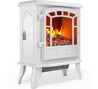 Monzana® Cheminée électrique Effet Flamme LED 2000 W 2 Niveaux de Chauffage radiateur électrique Fausse cheminée chauffante Chauffage d'appoint 30 m² Blanc