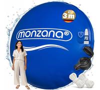 Monzana® Coussin de Piscine hivernage 3m XXL Rond résistant Chlore Cordes PVC -20°C Double Couture Valve 6 Oeillets Coussin Gonflable Flottant air