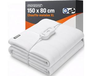 Monzana® Couverture chauffante 150x80cm 60W 1 Place 3 Niveaux de Chauffage Lavable Max. 40° surmatelas Chauffant Plaid Couverture électrique