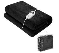 Monzana® Couverture chauffante 180x130cm 2 Places 10 Niveaux de Chauffage minuteur arrêt Automatique surmatelas Chauffant électrique Anthracite