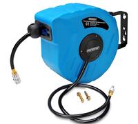 MONZANA Enrouleur automatique de tuyau à air comprimé 10+1m | pression 12 bar, raccord 1/4" dévidoir air comprimé, tuyau, outil pneumatique, support mural 180°, mobile, bricolage garage