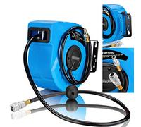 MONZANA® Enrouleur automatique de tuyau à air comprimé 10m+1m 12 bar raccord 1/4' Ø12mm dévidoir air comprimé tuyau pneumatique outil support mural 180°