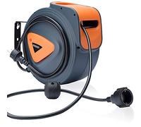 MONZANA® Enrouleur Electrique Mural 20 M Avec Support Pivotant 180°, Enrouleur Electrique Automatique Compact Pour Atelier Et Jardin, Enrouleur Automatique Electrique Avec Protection Surchauffe