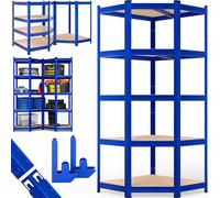 Monzana® Étagère Charge Lourde 180x70x40cm Bleu Etagère d'angle 5 Plateaux Max. 875 kg Etagère de Rangement en Acier