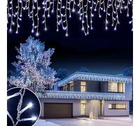 Monzana Guirlande lumineuse 10m - 200 LED - Blanc Froid | Avec Télécommande 8 Modes d'illumination, Décoration Noel, Eclairage en Cascade, Intérieur ou Extérieur, 24V, 6W
