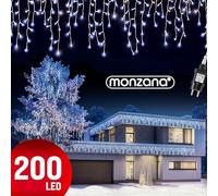 Monzana Guirlande lumineuse 200 LED 10m illumination Blanc froid décoration Noël éclairage cascade intérieur extérieur