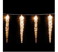 Monzana Guirlande lumineuse stalactites 40 LED Blanc chaud Télécommande Minuterie Illumination Extérieur décoration noël