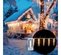Monzana® Guirlande lumineuse stalactites 80 LED Blanc Chaud Télécommande Minuterie 8 modes Illumination Extérieur décoration noël