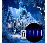 Guirlande lumineuse 40 ou 80 LED stalactite télécommande blanc ou bleu fête noël