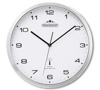 Monzana® Horloge Murale Radio pilotée à Quartz silencieuse Blanc/Argent Ø 31cm trotteuse Changement d'heure Automatique
