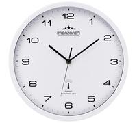 Monzana® Horloge Murale Radio pilotée à Quartz silencieuse Blanche Ø 31cm avec trotteuse Changement d'heure Automatique