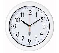 Monzana® Horloge Radio pilotée Murale Ø30 cm Blanche silencieuse à Quartz trotteuse précise Piscine Salle de Bain