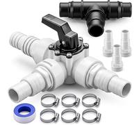 MONZANA® Kit de dérivation 12 pcs bypass piscine vanne 3 voies raccord Ø 32/38mm connecteur T pompe filtre à sable chauffage solaire pompe à chaleur