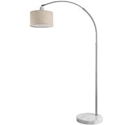 Monzana Lampe à arc Lin socle en marbre abat-jour réglable 150-175 cm interrupteur pied E27 salon lampe à arc lampe sur pied