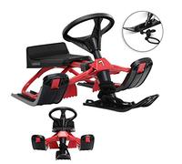 Monzana® Luge SR 400 Rouge dirigeable pour Adultes et Enfants 2 Freins câble de Traction Volant Inclus Toutes neiges