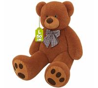 Monzana® Ours en Peluche Très Douce avec Noeud Papillon - Nounours 50cm Brun - Doudou Mignon Petit Ours Brun - Idée Cadeau Noël, Anniversaire, Saint-Valentin, Jouet Enfant