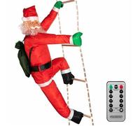 MONZANA® Père Noël échelle extérieur grimpeur lumineux LED XXL 240cm minuteur 8 fonctions éclairages télécommande décoration
