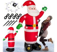 MONZANA® Père Noël Gonflable 250cm XXL éclairage LED IP44 Lumineux matériel Fixation décoration Noël extérieur Personnage Figurine Noël autogonflant