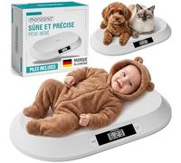 Monzana Pèse bébé numérique enfant animaux max. 20 kg arrêt et fonction Tare automatique balance bébé poids support anti-dérapant LED 55 x 32 cm