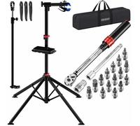 MONZANA® Pied d’atelier vélo pliable 30kg clé dynamométrique 1/4"" 1-25 Nm 18 pcs boîte sac de rangement pied de réparation vélo VTT