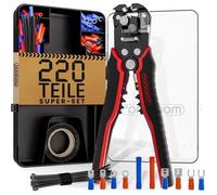 MONZANA® Pince à dénuder 3en1 220 accessoires boîte 0,2-6mm² automatique attache-câble électrique outil pince à sertir cosses