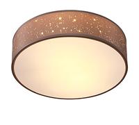 MONZANA® Plafonnier Ciel étoilé Rond Ø 30cm Abat-jour Tissu 40 Watt Séjour Chambre Plafonnier Tissu Lampe taupe 1xE27 Lampe plafond ronde