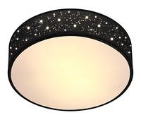 MONZANA® Plafonnier Ciel étoilé Rond Ø 38cm Abat-jour Tissu 40 Watt Séjour Chambre Plafonnier Tissu Lampe noir 2xE27 Lampe plafond ronde