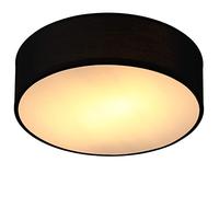 MONZANA® Plafonnier moderne 40W rond 30 cm 1 flamme E27 lampe en tissu lampe de plafond éclairage salon chambre bureau luminaire noir