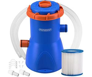 Monzana Pompe de Filtration pour Piscine MZP30 2.280 l/h Puissance 30W Cartouche de Filtration filtrante tuyaux Pompe Piscine Eau