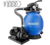 Pompe filtre à sable 10,2m³ piscines 35m³ certifié TÜV vanne 7 voies raccord Ø32-38mm système de filtration à sable cuve 25 L