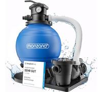 MONZANA® Pompe filtre à sable 15,9 m³ auto-amorçante pour piscines jusqu’à 70 m³ certifié TÜV vanne 7 voies raccord 2en1 Ø32-38mm système de filtration à sable