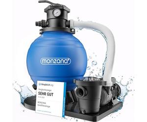 MONZANA® Pompe filtre à sable 15,9 m³ auto-amorçante pour piscines jusqu'à 70 m³ certifié TÜV vanne 7 voies raccord 2en1 Ø32-38mm système de filtration à sable
