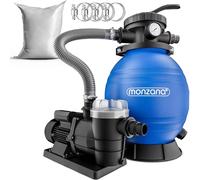 MONZANA Pompe filtre à sable 9.6 m³ préfiltre 25kg verre filtrant
