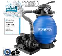 MONZANA® Pompe filtre à sable 9.960 l/h 400W 1200g boules filtration raccord 2en1 32-38mm système de filtre à sable vanne 7 voies