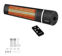 Monzana® Radiateur Infrarouge MZH2000 3 Niveaux de Chauffage 2000W télécommande Housse 90° extérieur Chauffage Radiant terrasse Mural Noir