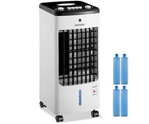MONZANA® Rafraîchisseur d'Air Mobile 3,5L 4en1 avec Télécommande - Climatiseur Évaporatif 330 m³/h, Ventilateur, Humidificateur, Purificateur & Ioniseur - 3 Vitesses, 4 Blocs Réfrigérants Inclus