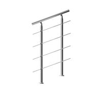 MONZANA® Rampe d'escalier 80 cm acier inoxydable 4 traverses main courante balustrade garde-corps aide escalier balcon intérieur extérieur