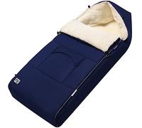 MONZANA® Réducteur de lit bébé - Chancelière universelle Bleu marine pour poussette landeau ou siege auto, Couverture bebe emmaillotage, nid d'ange, gigoteuse Hiver, Plaid cosy avion cabine