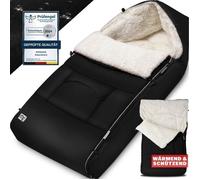 MONZANA® Réducteur de lit bébé Noir Chancelière universelle pour poussette landeau ou siege auto Nid d’ange Cosy Gigoteuse hiver