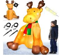 MONZANA® Renne de noël gonflable 180 cm éclairage LED matériel de fixation IP44 décoration Noël extérieur personnage autogonflant