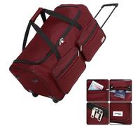 Monzana Sac De Voyage 85L Rouge à roulettes trolley sac de sport poignée télescopique 2 roues verrouillable transport