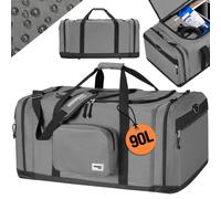MONZANA® Sac de voyage - Sac de Sport Gris 90L Fitness Football Transport Bandoulière amovible Réglable Weekender Duffelbag