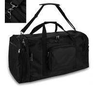 MONZANA® Sac de voyage - Sac de Sport Noir 90L Fitness Football Transport Bandoulière amovible Réglable Weekender Duffelbag