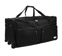Monzana Sac De Voyage XXL Noir à roulettes Trolley 160L Sac de Sport poignée télescopique 3 Roues verrouillable Transport