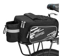 MONZANA® Sacoche de vélo 12L pour porte-bagages Imperméable Réfléchissante Sangle de transport Amovible Isolée Sac isotherme 5 compartiments Noir Gris Sac à bagages, Couleur:30x16x15cm noir